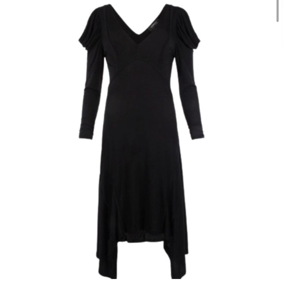 All Saints Allsaints Spitalfields Jacks Place Black Faith Viscose Dress Size 4 - Picture 2 of 6